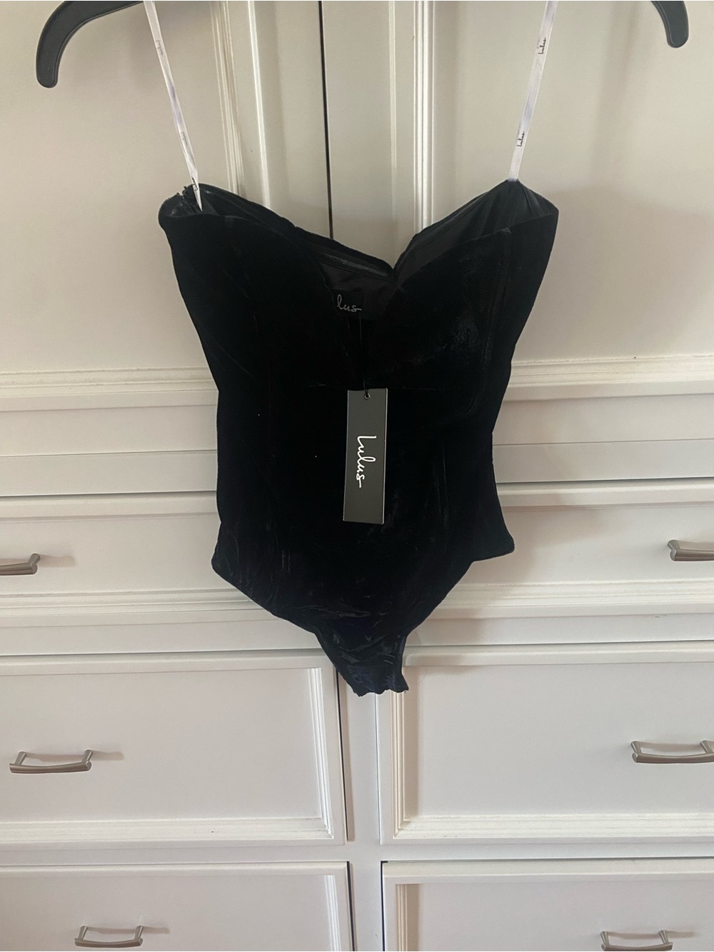 Lulu's Black Velvet Sweetheart Bustier
